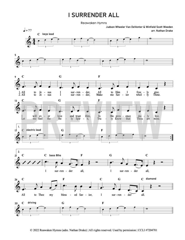 I Surrender All - Lead Sheet