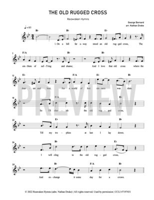 The Old Rugged Cross - Lead Sheet