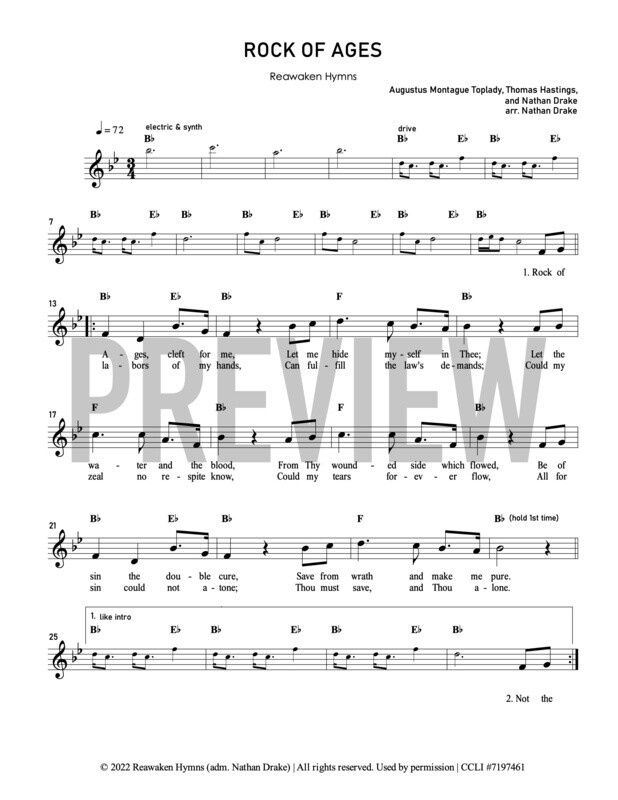 Rock of Ages - Lead Sheet