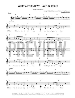 What a Friend We Have in Jesus - Lead Sheet