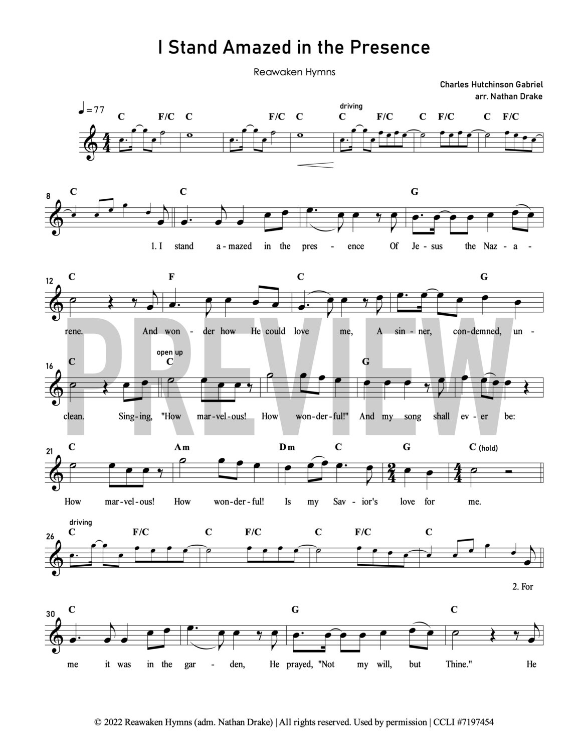 I Stand Amazed in the Presence - Lead Sheet