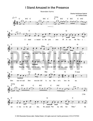 I Stand Amazed in the Presence - Lead Sheet