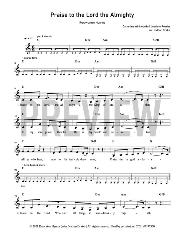 Praise to the Lord the Almighty - Lead Sheet