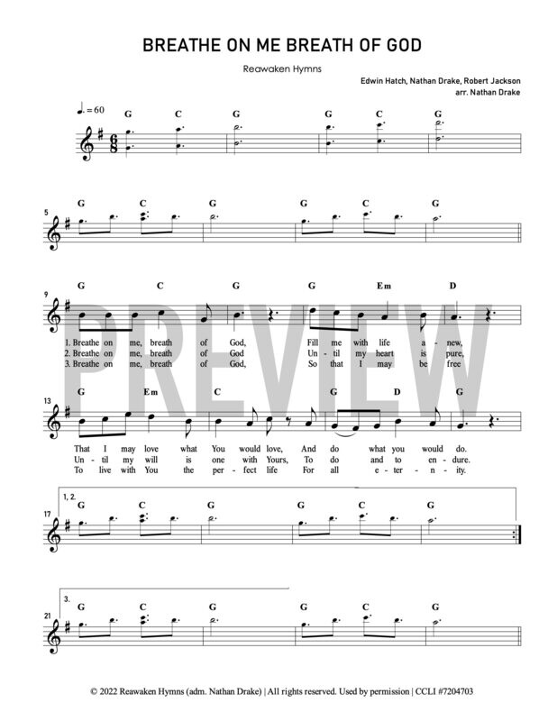 Breathe on Me Breath of God - Lead Sheet