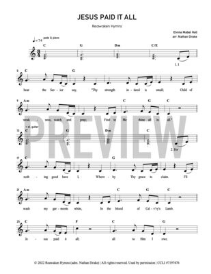 Jesus Paid It All - Lead Sheet