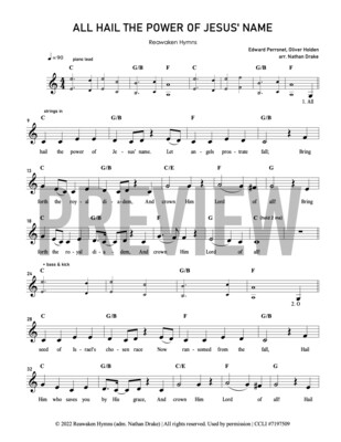 All Hail the Power of Jesus&#39; Name - Lead Sheet