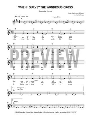 When I Survey the Wondrous Cross - Lead Sheet