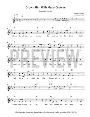 Crown Him With Many Crowns - Lead Sheet