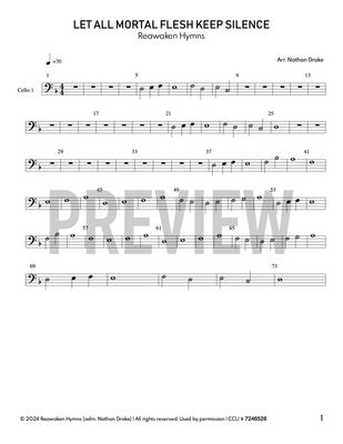 Let All Mortal Flesh Keep Silence - Cello Sheet Music (2 parts)