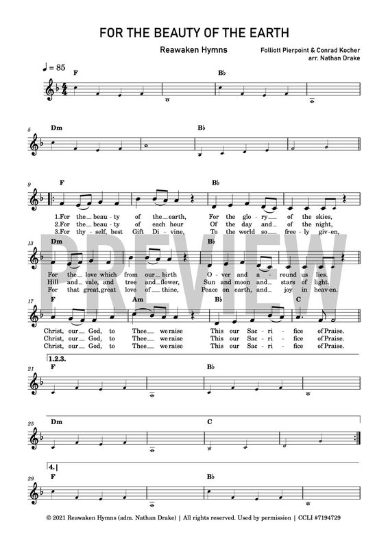 For the Beauty of the Earth - Lead Sheet