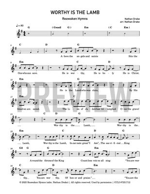 Worthy Is The Lamb - Lead Sheet