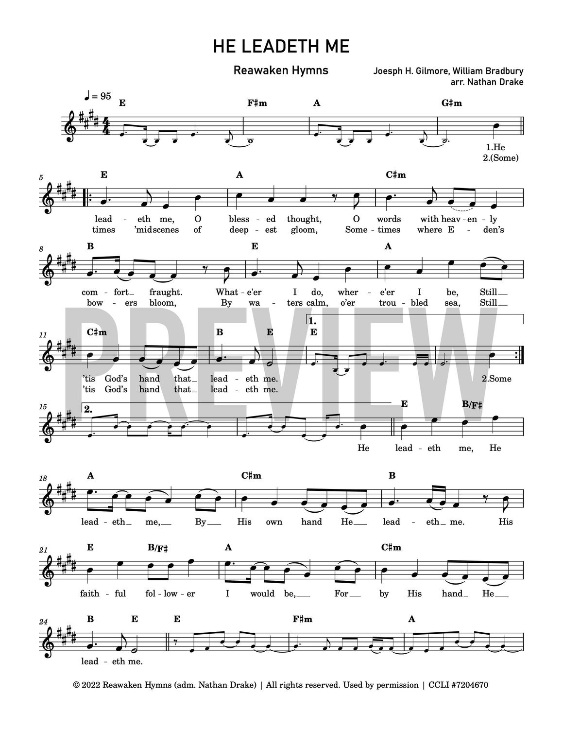 He Leadeth Me - Lead Sheet