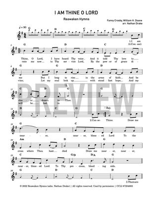 I Am Thine O Lord - Lead Sheet