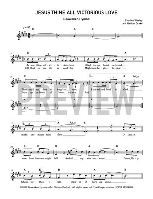 Jesus Thine All Victorious Love - Lead Sheet