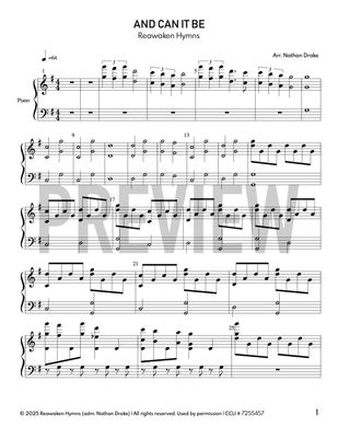 And Can It Be - Piano Sheet Music