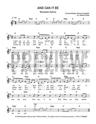 And Can It Be - Lead Sheet