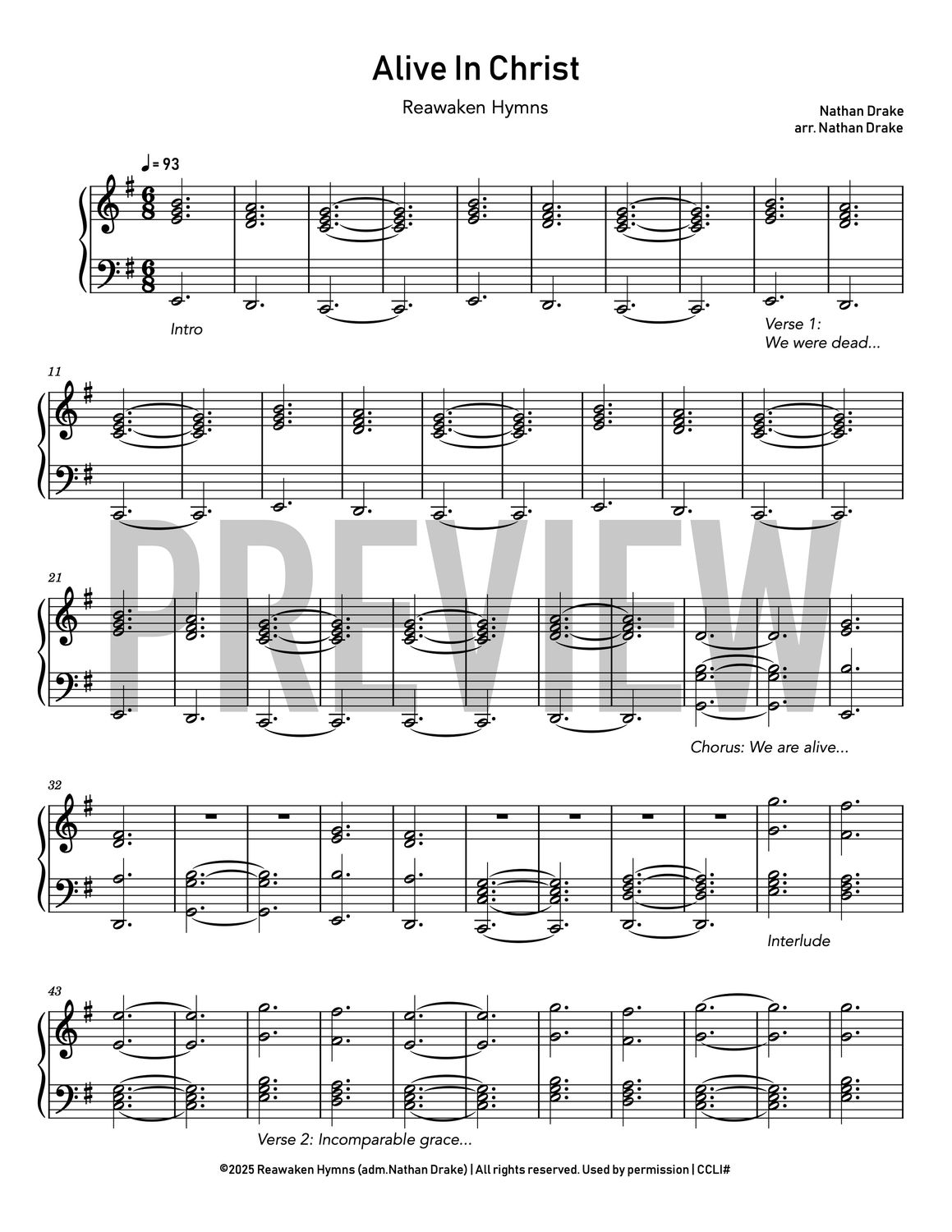 Alive In Christ - Piano Sheet Music