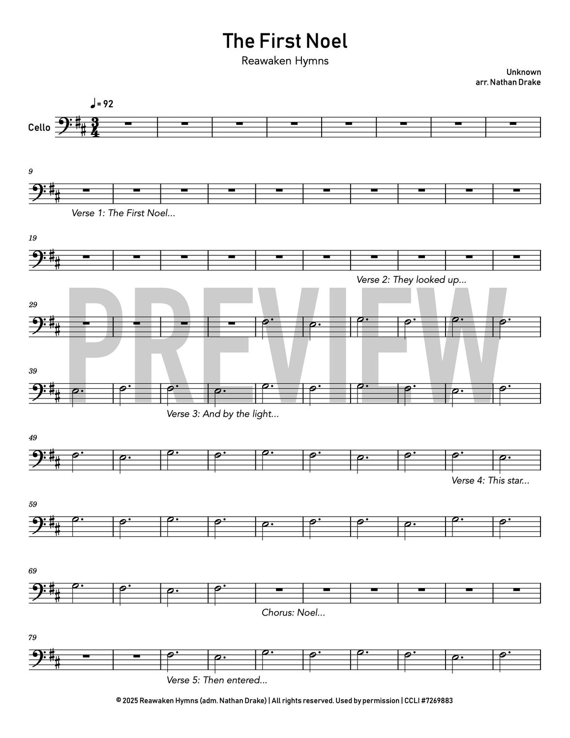 The First Noel (2025) - Cello Sheet Music