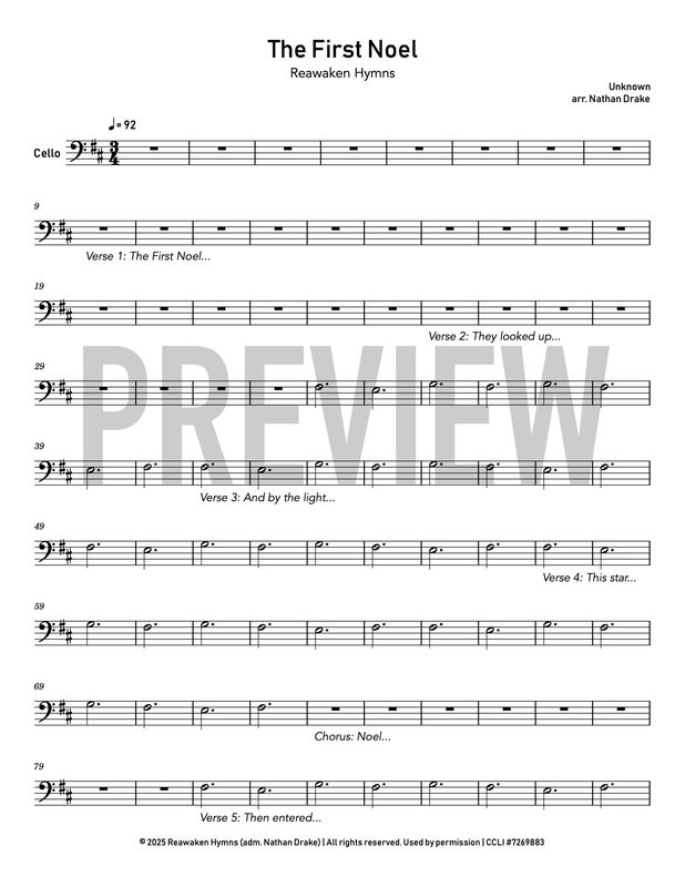 The First Noel (2025) - Cello Sheet Music