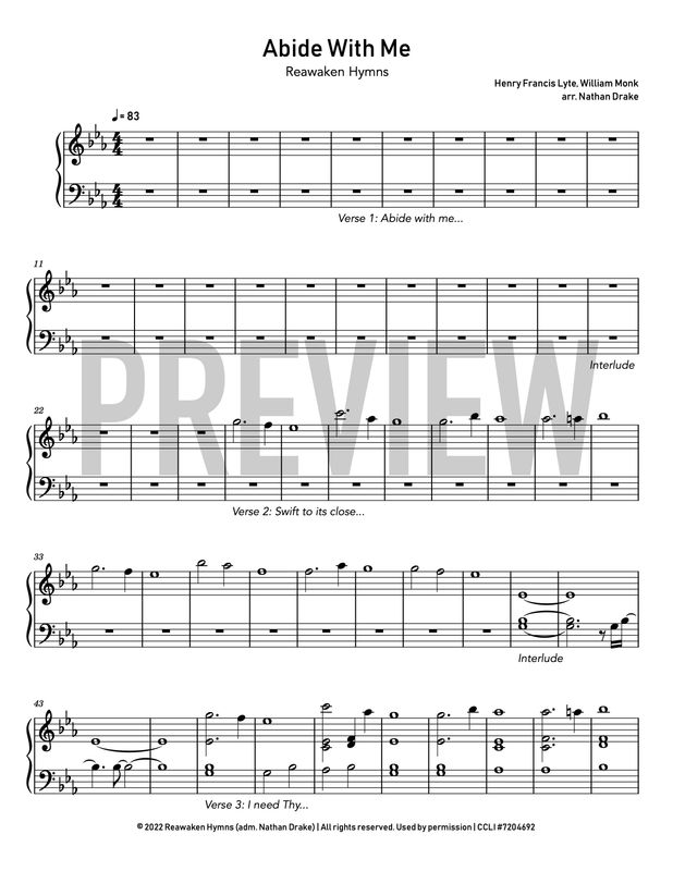 Abide With Me - Piano Sheet Music