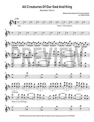 All Creatures of Our God and King - Piano Sheet Music