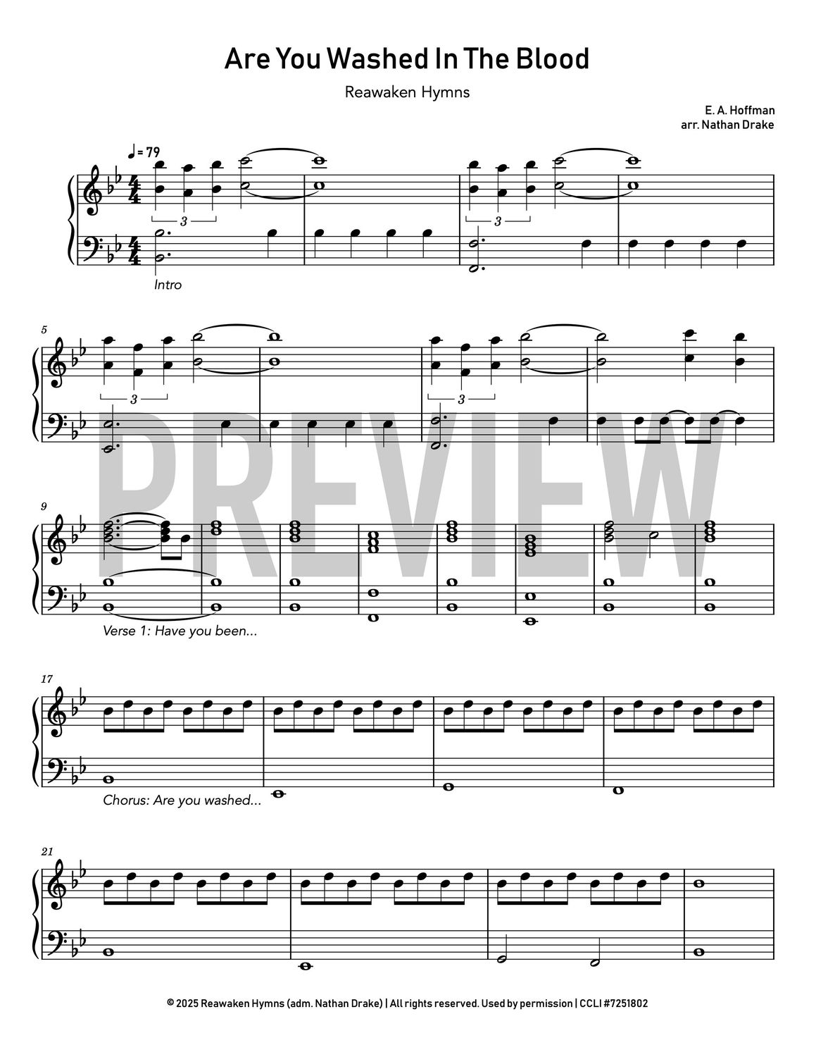 Are You Washed in the Blood - Piano Sheet Music