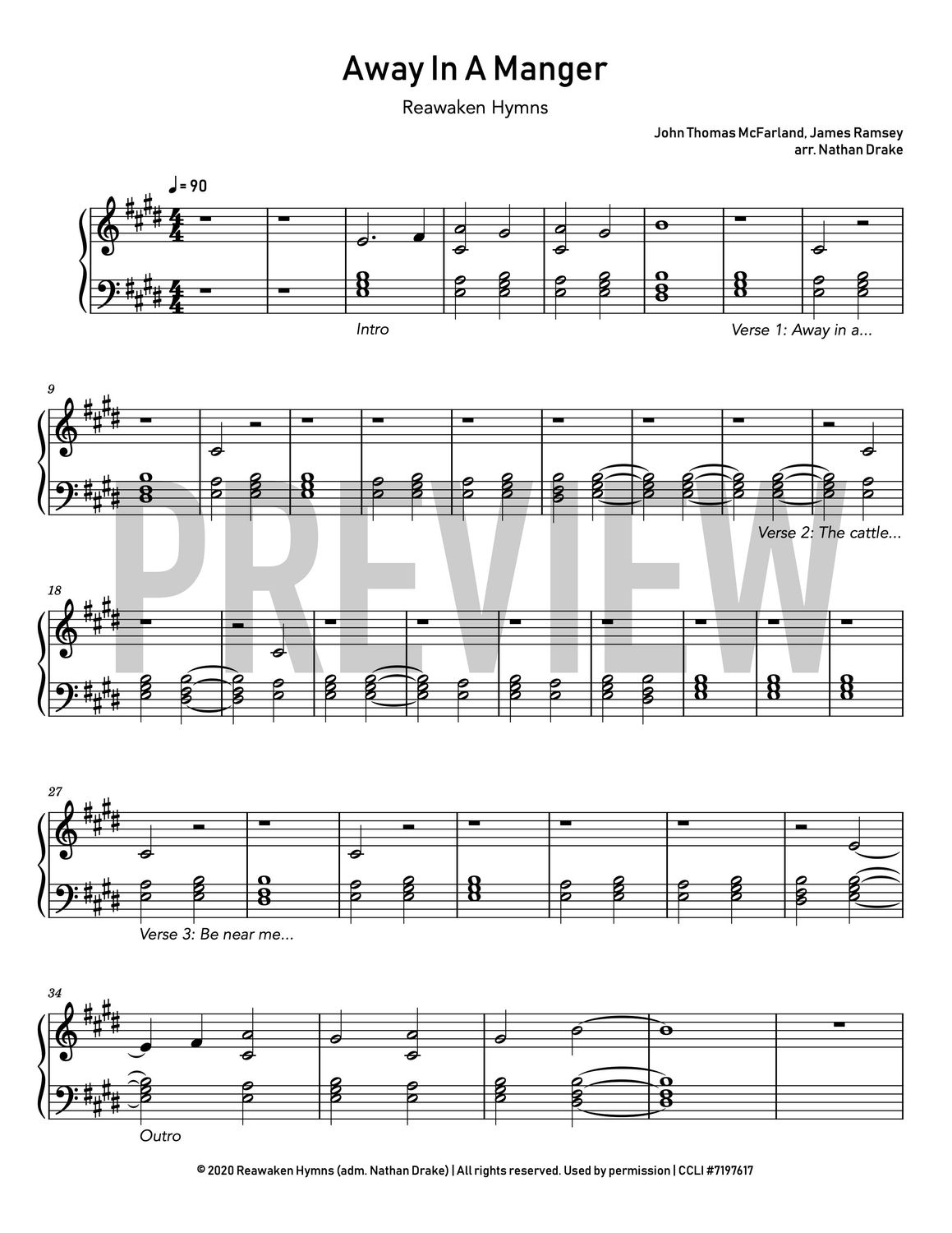Away in a Manger - Piano Sheet Music