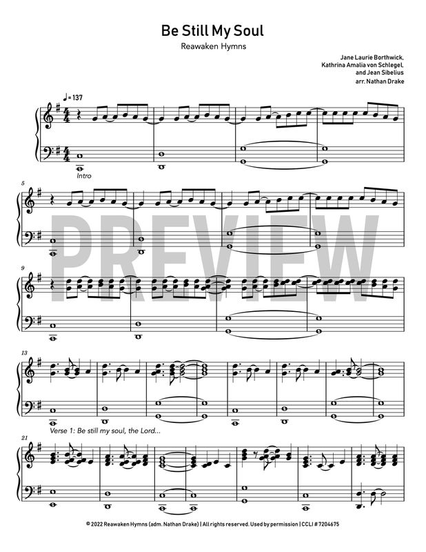 Be Still My Soul - Piano Sheet Music