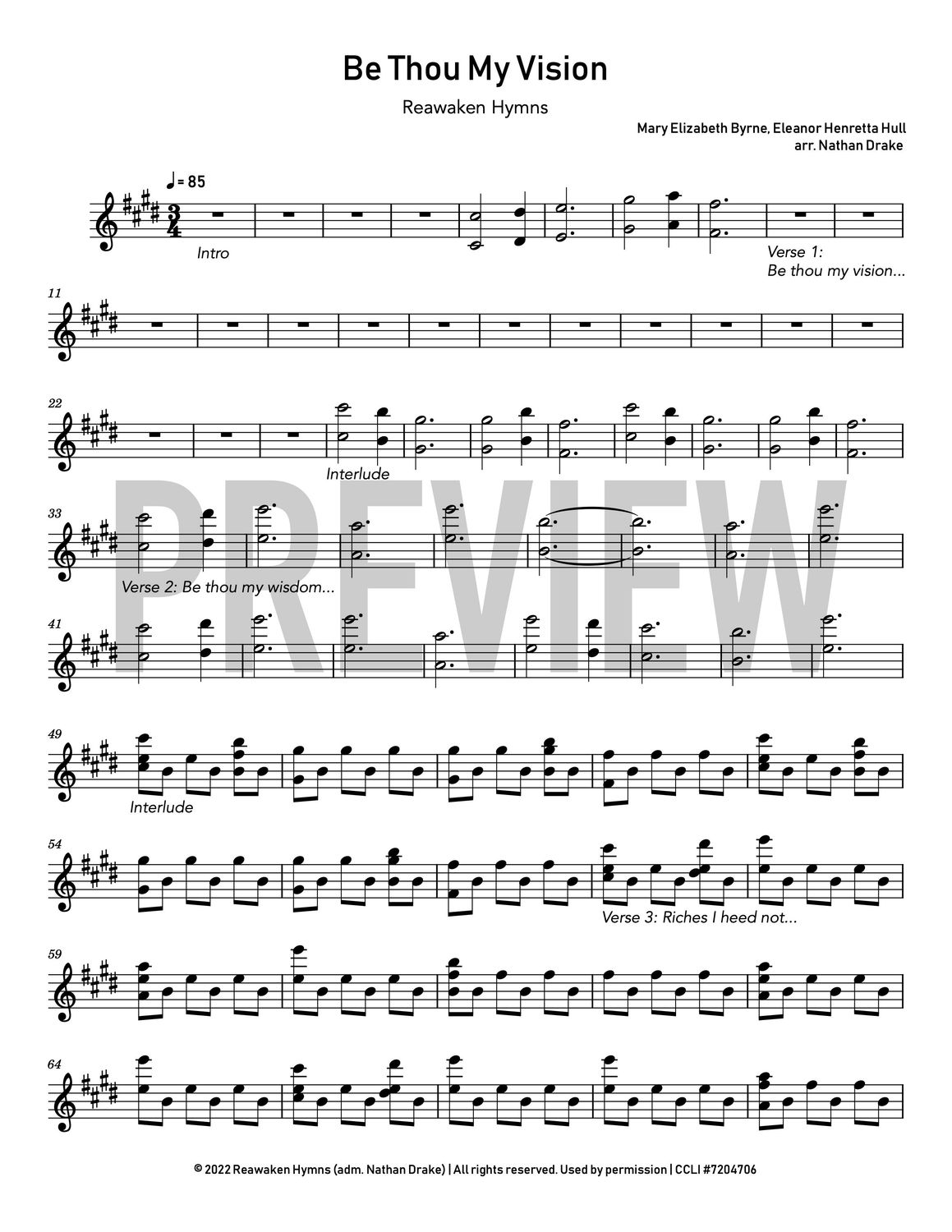 Be Thou My Vision - Piano Sheet Music