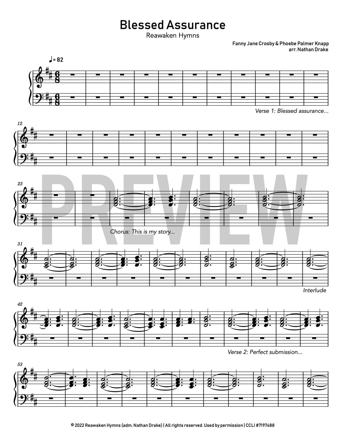 Blessed Assurance - Piano Sheet Music