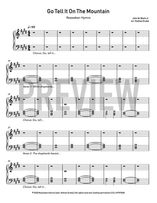 Go Tell It On The Mountain - Piano Sheet Music