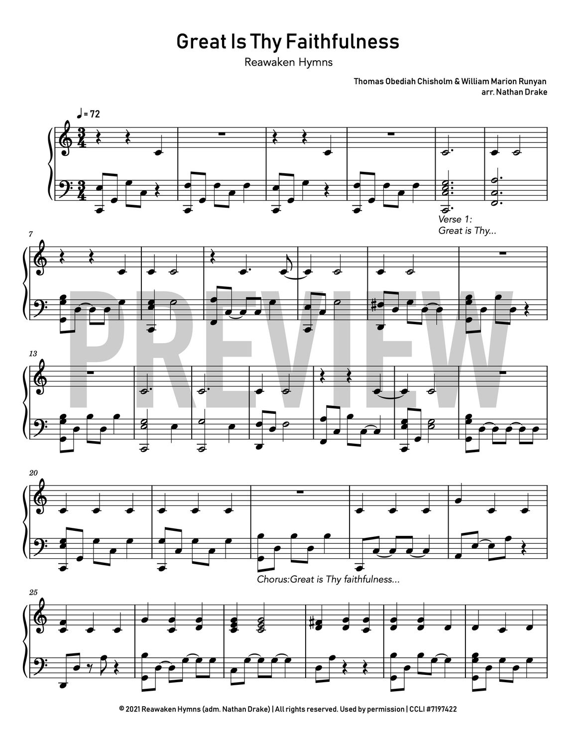 Great Is Thy Faithfulness - Piano Sheet Music