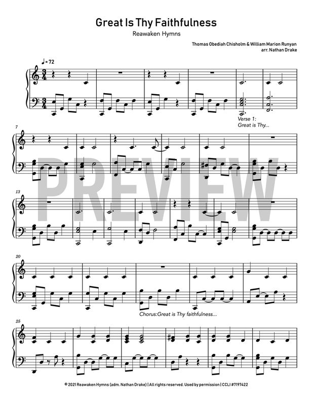 Great Is Thy Faithfulness - Piano Sheet Music