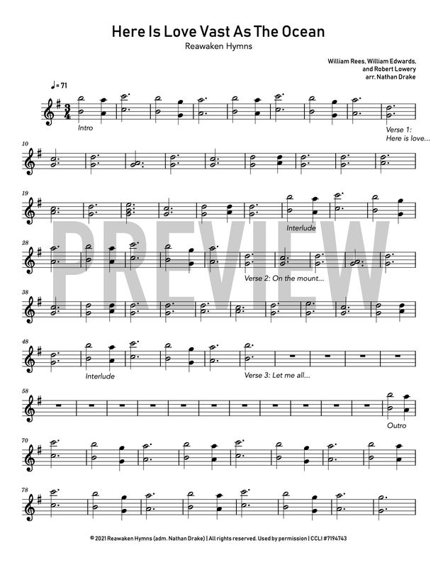 Here Is Love Vast As the Ocean - Piano Sheet Music