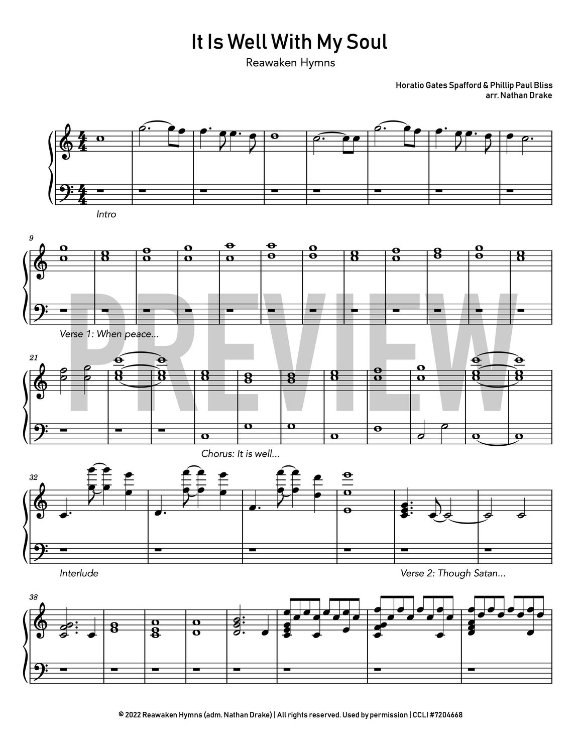It Is Well With My Soul - Piano Sheet Music