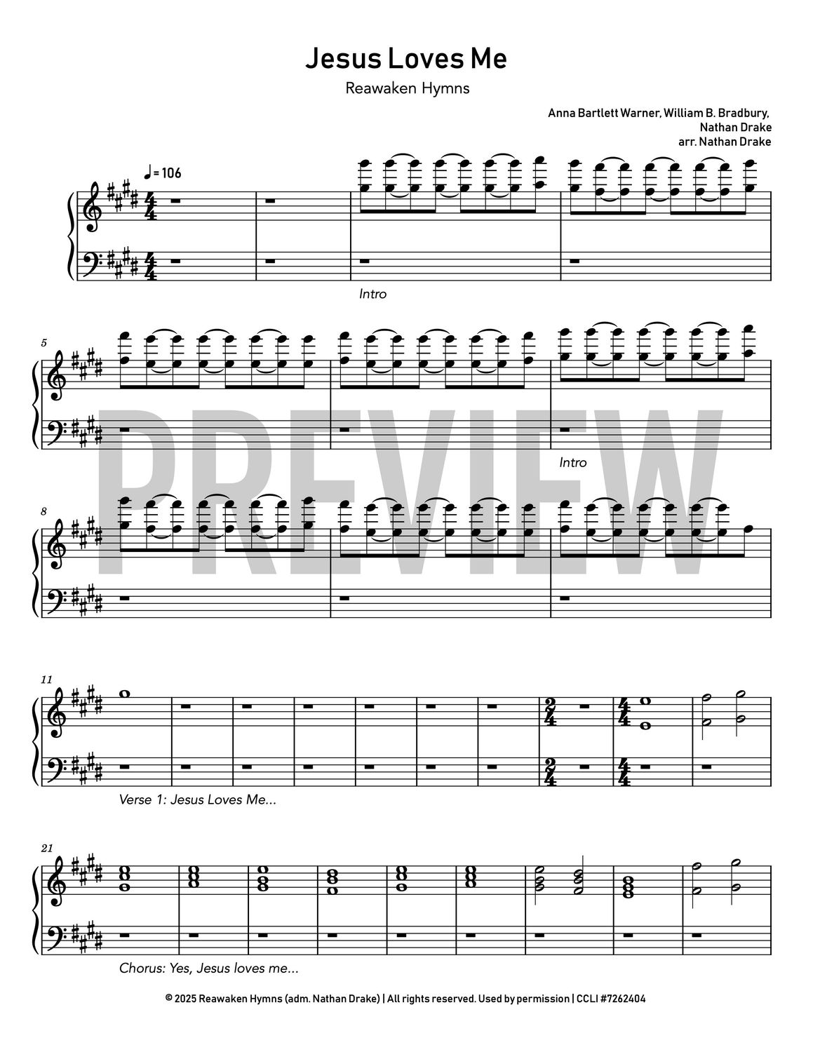 Jesus Loves Me - Piano Sheet Music
