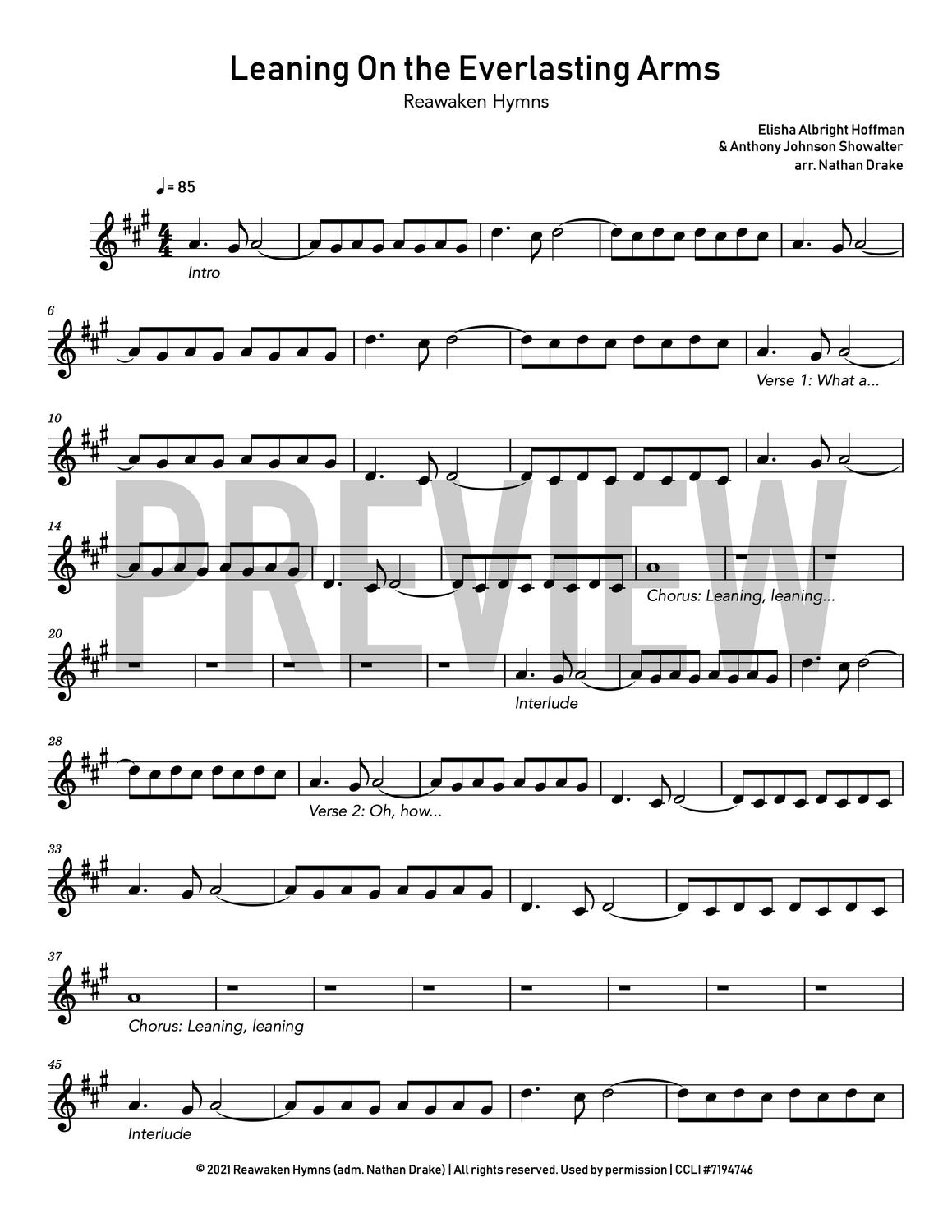 Leaning on the Everlasting Arms - Piano Sheet Music