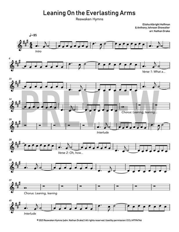Leaning on the Everlasting Arms - Piano Sheet Music