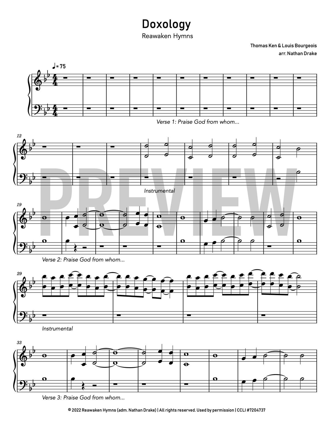 Doxology - Piano Sheet Music