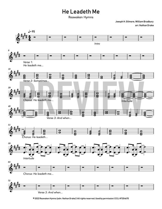 He Leadeth Me - Piano Sheet Music