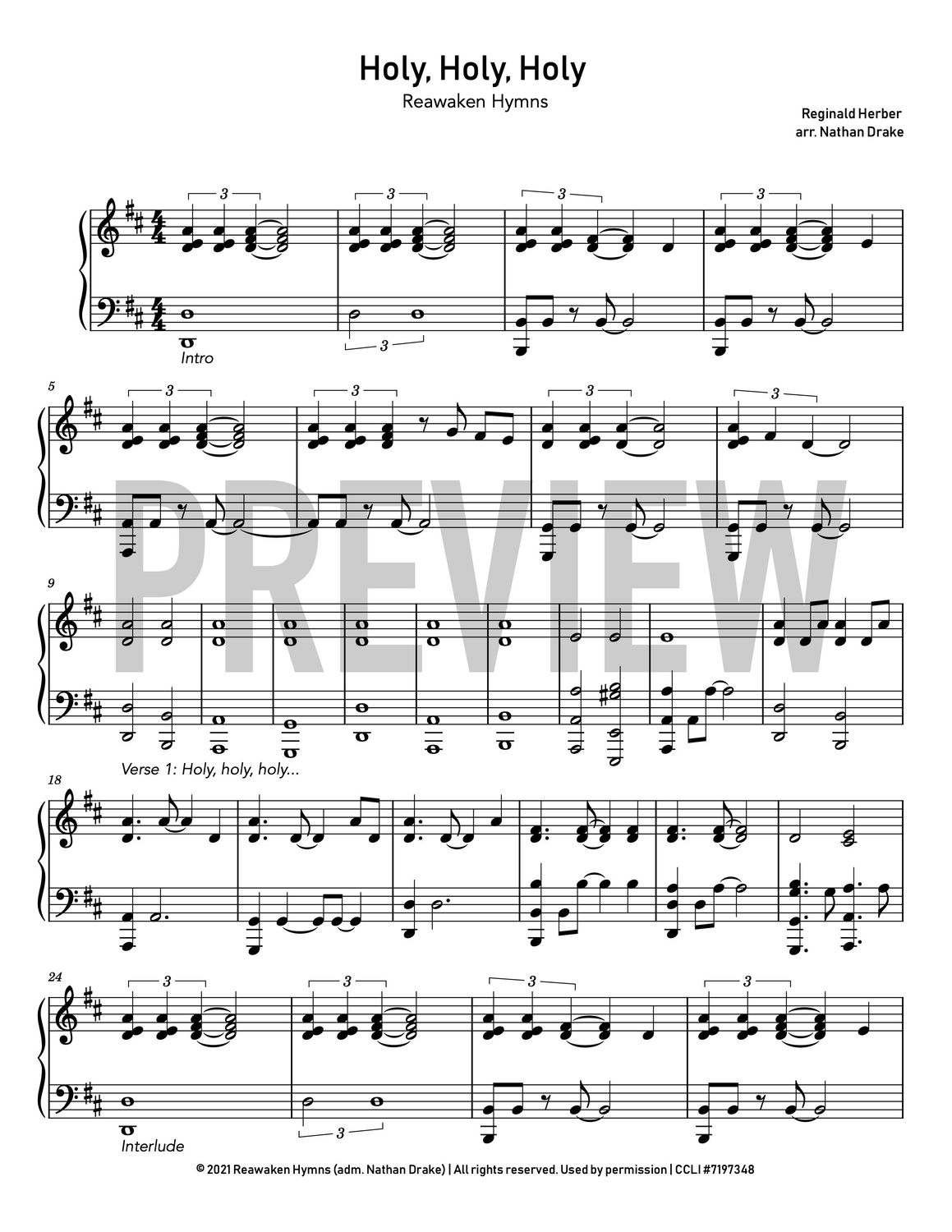 Holy, Holy, Holy - Piano Sheet Music