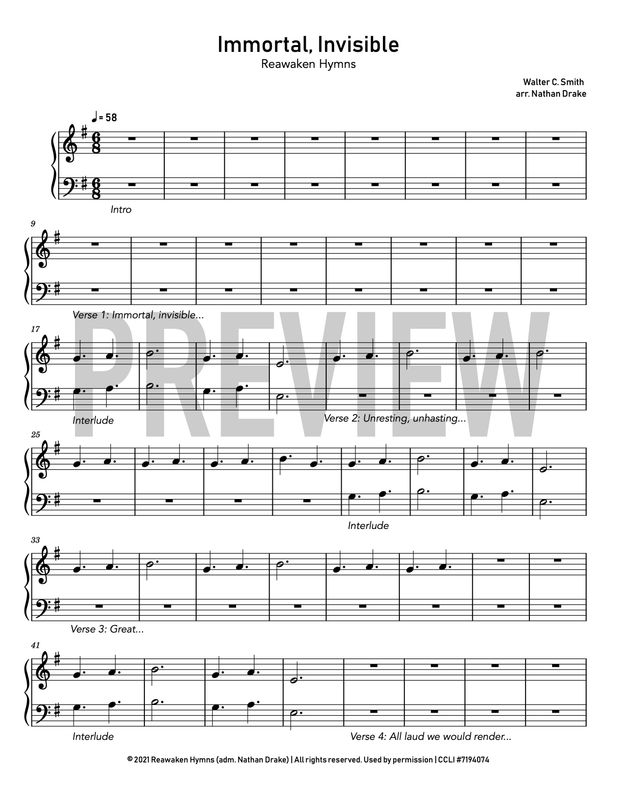 Immortal, Invisible - Piano Sheet Music