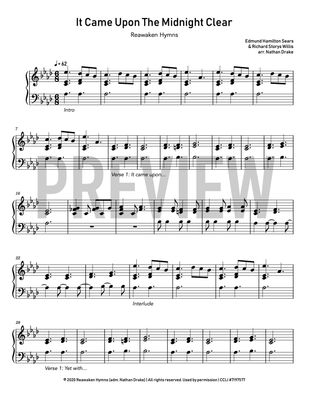 It Came Upon The Midnight Clear - Piano Sheet Music
