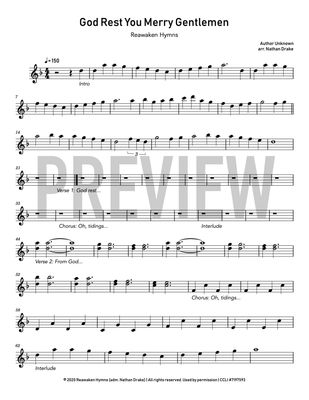God Rest You Merry Gentlemen - Piano Sheet Music