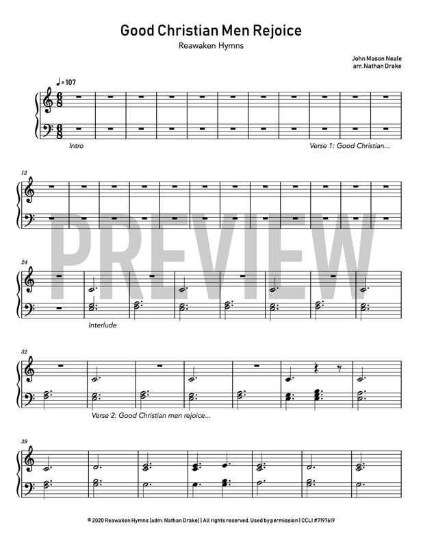 Good Christian Men Rejoice - Piano Sheet Music