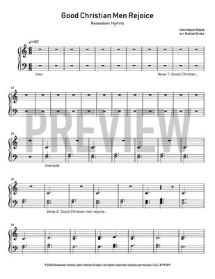 Good Christian Men Rejoice - Piano Sheet Music