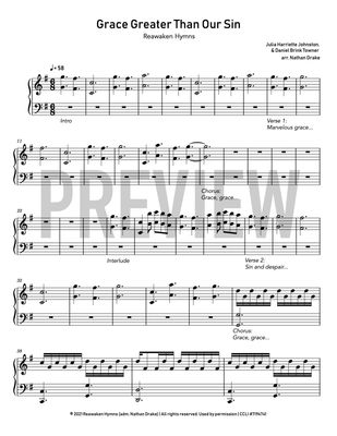Grace Greater Than Our Sin - Piano Sheet Music