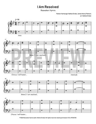 I Am Resolved - Piano Sheet Music