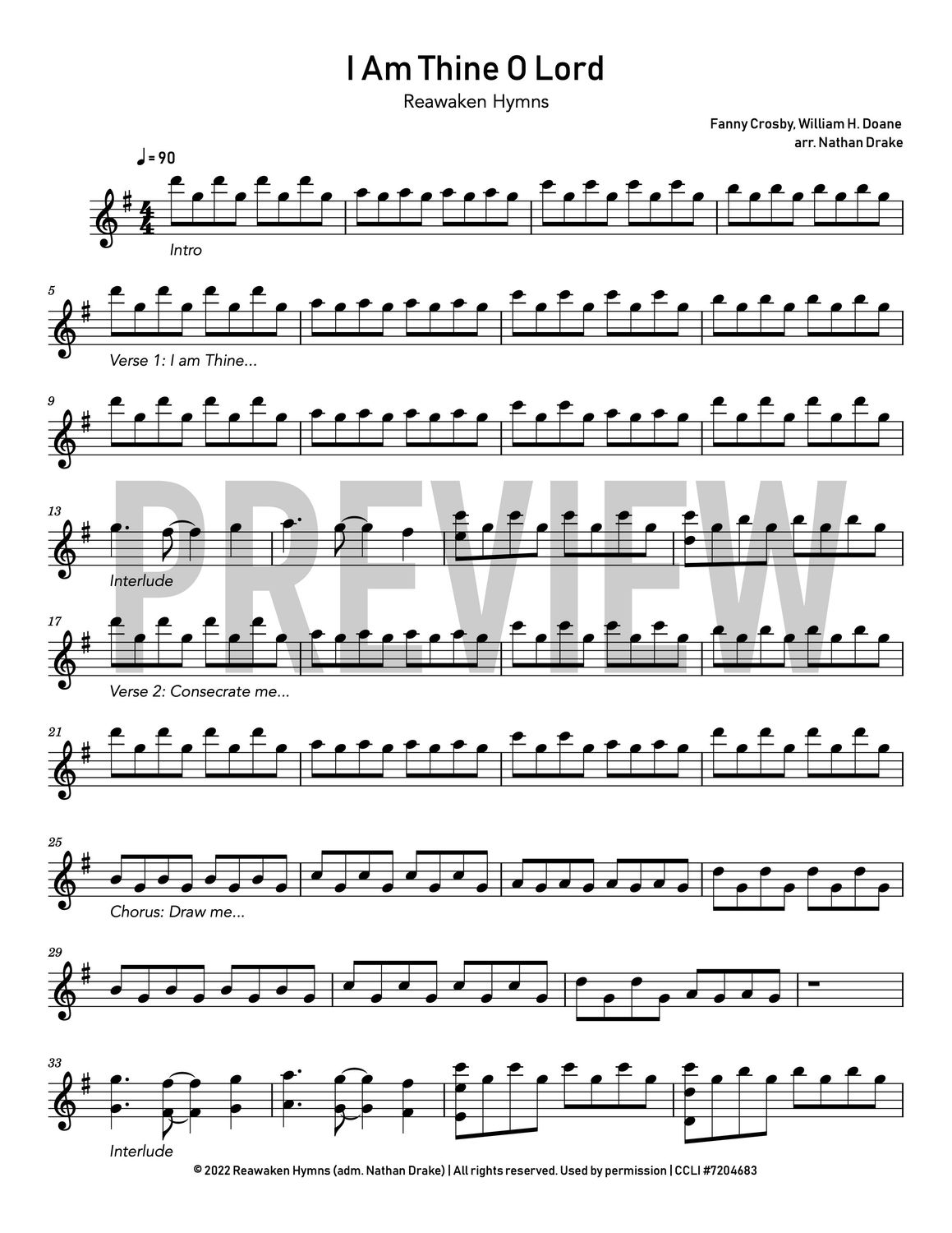 I Am Thine O Lord - Piano Sheet Music