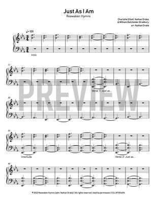 Just As I Am - Piano Sheet Music